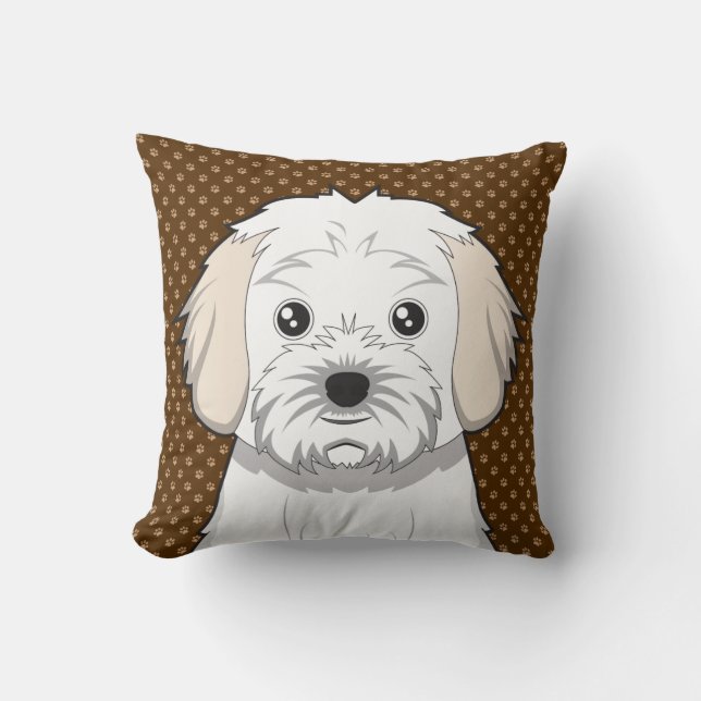 Cavachon Dog Cartoon Paws Cushion (Front)