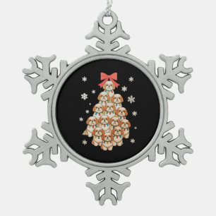 Cavachon Dog Christmas Tree Xmas Holiday Family Snowflake Pewter Christmas Ornament