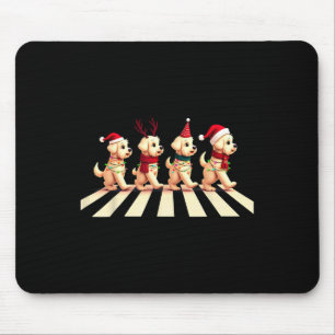 Cavachon Dog Crossing Road Xmas Mouse Pad