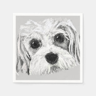 Cavachon dog, drawing, cute napkin