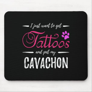 Cavachon Dog Lover Tattoo Funny Dog Mum Gift Idea Mouse Pad