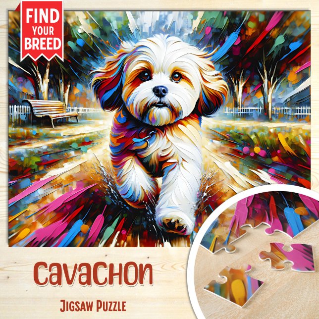 Cavachon Dog Portrait Acrylic Art Print Dog Lover Jigsaw Puzzle (Creator Uploaded)