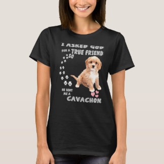 Cavachon Dog Print Bichon King Charles Mum Dad Cut T-Shirt