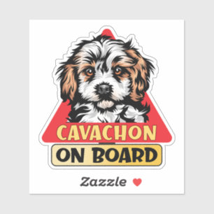 Cavachon On Board Toy Dog Red Traffic Sign