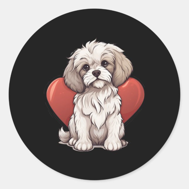 Cavachon Owner Mum Dad Gift Cavachon Dog Lover Val Classic Round Sticker (Front)
