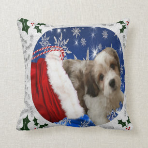 Cavachon Pillow, Christmas Dog Cushion