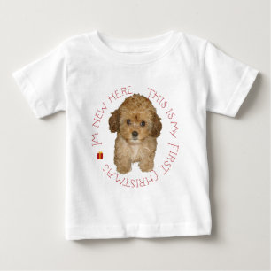 Cavachon Puppy First Christmas Baby T-Shirt