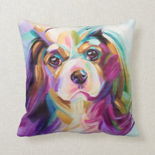 Cavalier Art pillow - turquoise back