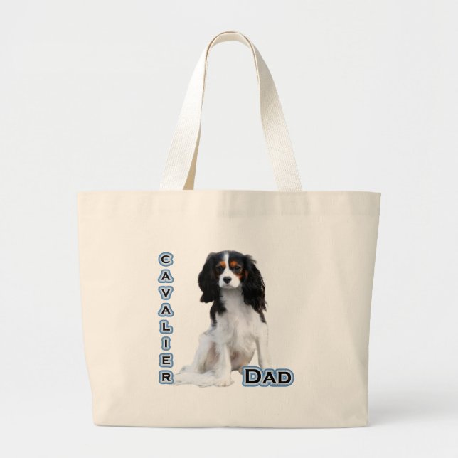 Cavalier Dad 4 Large Tote Bag (Front)