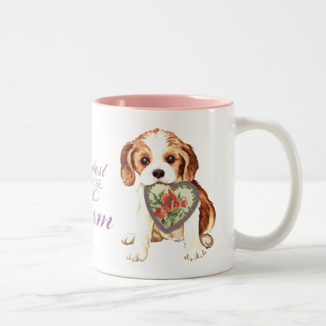 Cavalier Heart Mum Two-Tone Coffee Mug (Right)