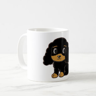 cavalier kcs black and tan cartoon coffee mug