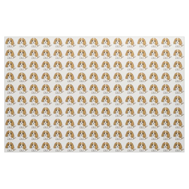 cavalier kcs blenheim cartoon fabric (Yard)