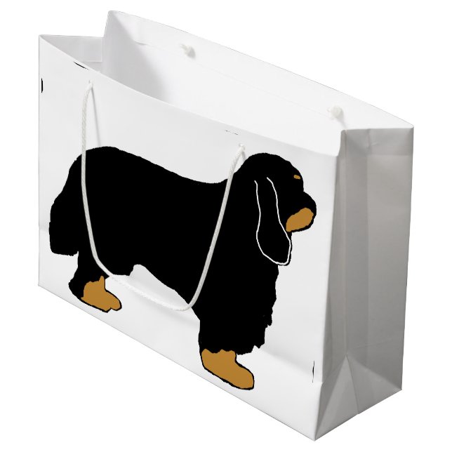 Cavalier King Charles black and tan silo Large Gift Bag (Front Angled)