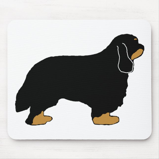 Cavalier King Charles black and tan silo Mouse Pad (Front)