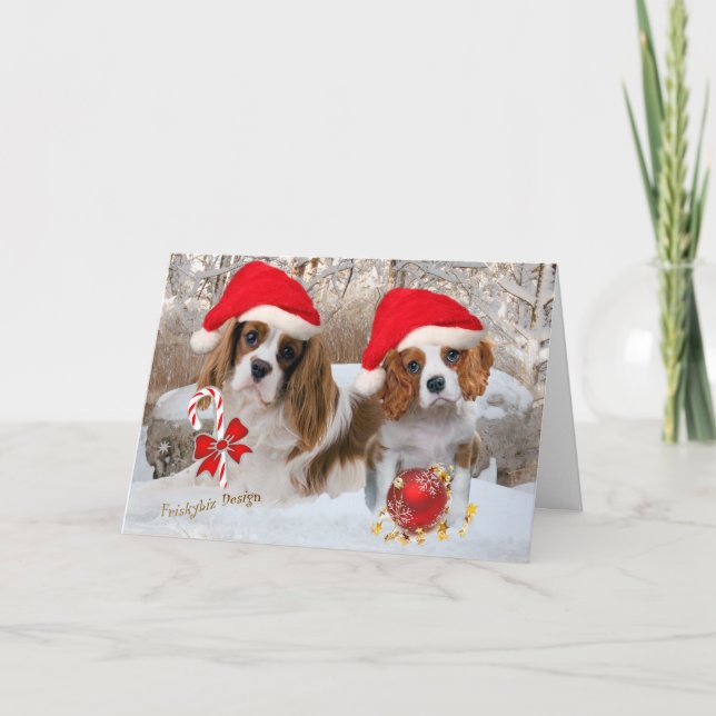 Cavalier King Charles Christmas Day Holiday Card (Front)