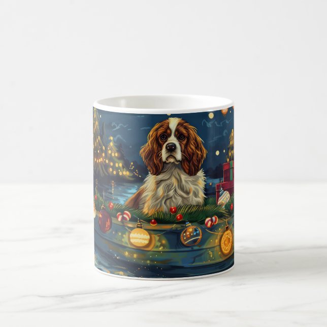 Cavalier King Charles Christmas Festive Voyage Coffee Mug (Center)