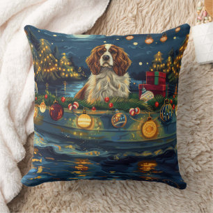 Cavalier King Charles Christmas Festive Voyage Cushion
