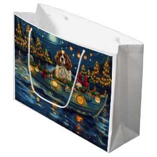 Cavalier King Charles Christmas Festive Voyage Large Gift Bag