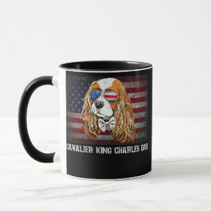 Cavalier King Charles Dad American Dog US Flag Mug