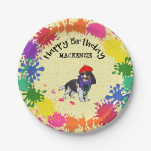 Cavalier King Charles Dog Art Birthday Party      Paper Plate
