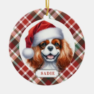 Cavalier King Charles Dog Ceramic Circle Ornament