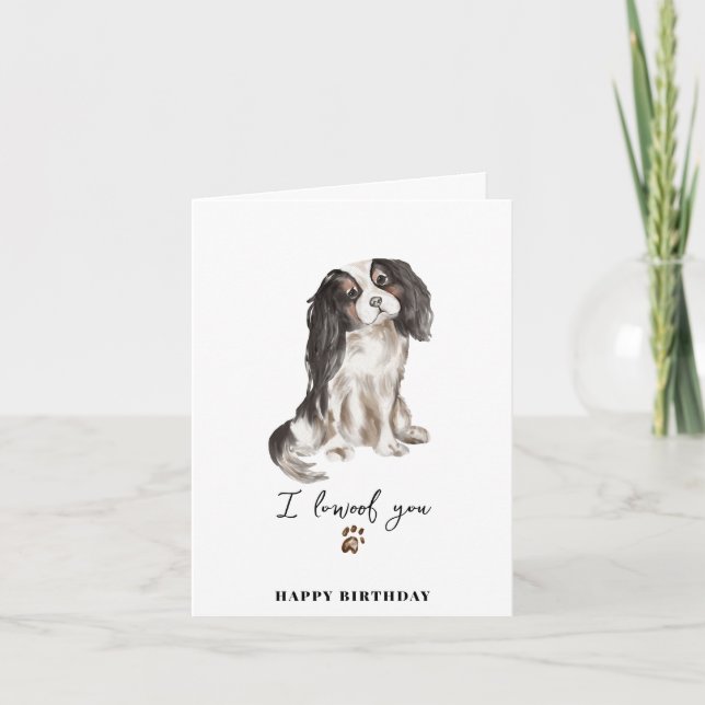 Cavalier King Charles Dog Paw Puppy Pets Birthday Card (Front)
