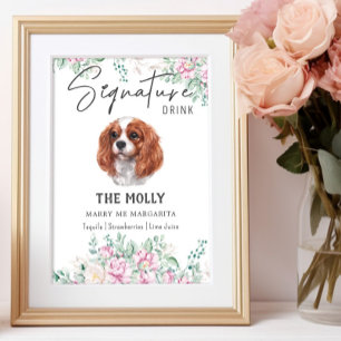 Cavalier King Charles Dog Signature Drink Sign