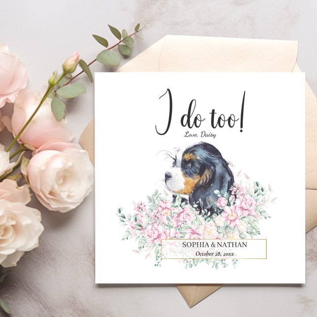 Cavalier King Charles Dog Wedding Cocktail Napkins (Creator Uploaded)