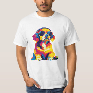 Cavalier King Charles Glasses Watercolour Painting T-Shirt