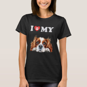 Cavalier King Charles I Heart My Dog Funny Dog Lov T-Shirt