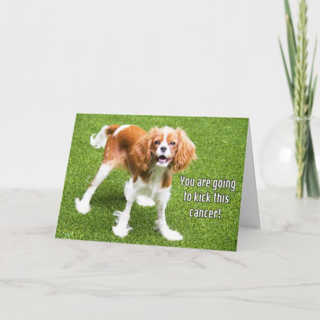 Cavalier King Charles Kick This Cancer Card (Front)