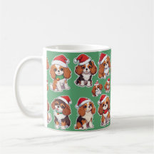 Cavalier King Charles Pastel Christmas Pattern