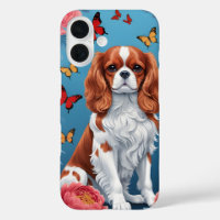 Cavalier King Charles Pastel Flowers & Butterflies