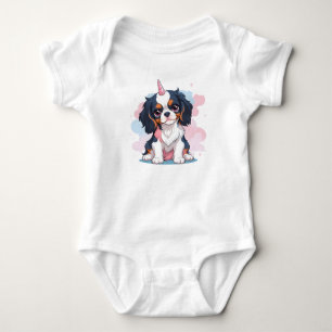 Cavalier King Charles Pastel Unicorn Baby Bodysuit