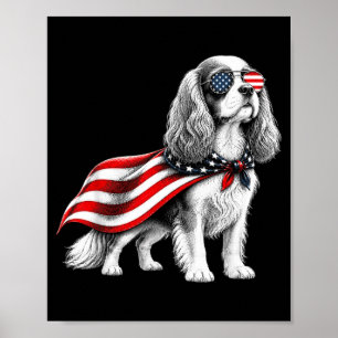 Cavalier King Charles Spaniel 4th Of July Poster