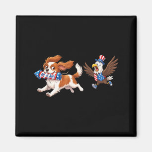 Cavalier King Charles Spaniel Aamerican Usa Flag Magnet