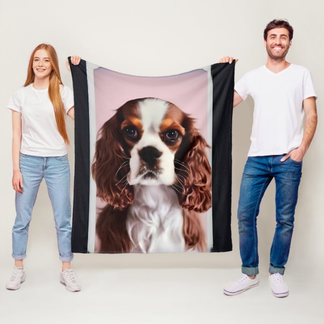 cavalier king charles spaniel AI7 Fleece Blanket (In Situ)