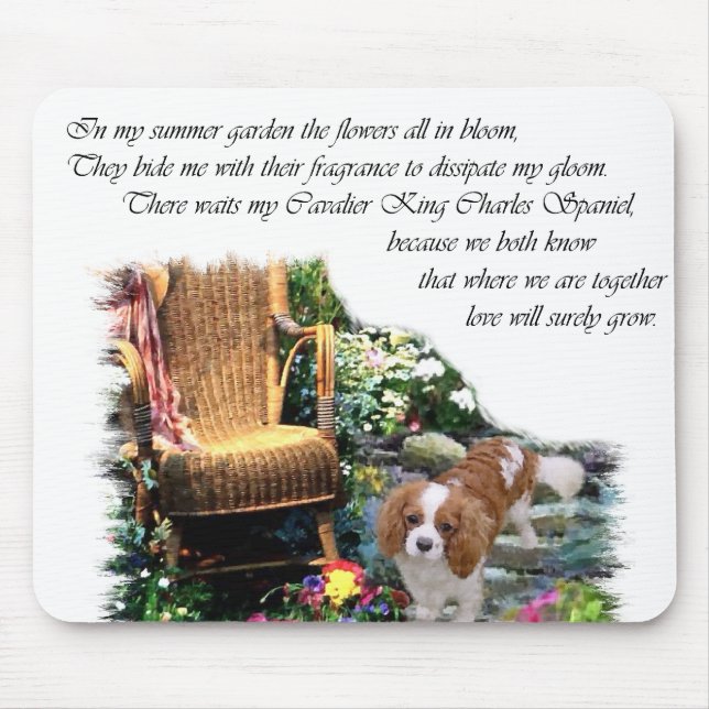 Cavalier King Charles Spaniel Art Mouse Pad (Front)