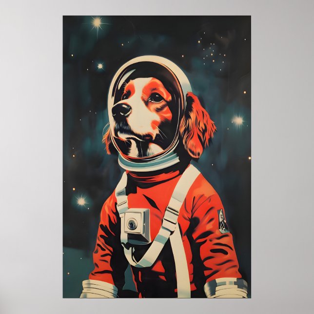 Cavalier King Charles Spaniel Astronaut Poster (Front)