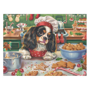 Cavalier King Charles Spaniel Baking Christmas Tablecloth