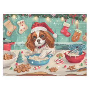 Cavalier King Charles Spaniel Baking Christmas Tablecloth