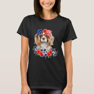 Cavalier King Charles Spaniel Bandanna Usa Flag 4t T-Shirt