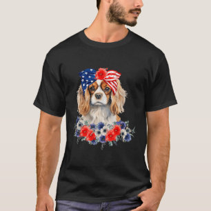 Cavalier King Charles Spaniel Bandanna Usa Flag 4t T-Shirt