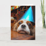 Cavalier King Charles Spaniel Birthday Card<br><div class="desc">Renae is a Cavalier King Charles Spaniel. You will find many photographs of Renae and her son Joey in this section.Here Renae waits patiently with her pretty blue party hat on to help Joey eat up all the dog friendly delicious snacks, to celebrate his Birthday.</div>