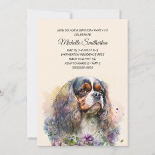 Cavalier King Charles Spaniel Birthday Invitation