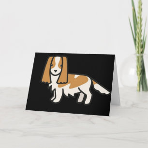 cavalier king charles spaniel blenheim cartoon card