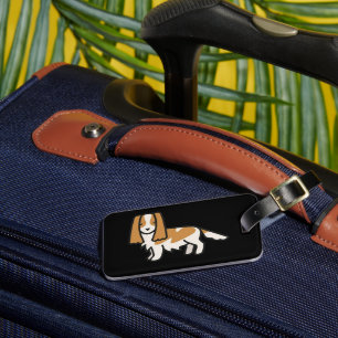 cavalier king charles spaniel blenheim cartoon luggage tag