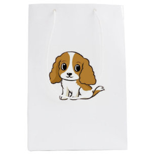 cavalier king charles spaniel blenheim cartoon medium gift bag