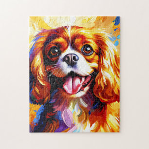 Cavalier King Charles Spaniel Blenheim Dog Acrylic Jigsaw Puzzle