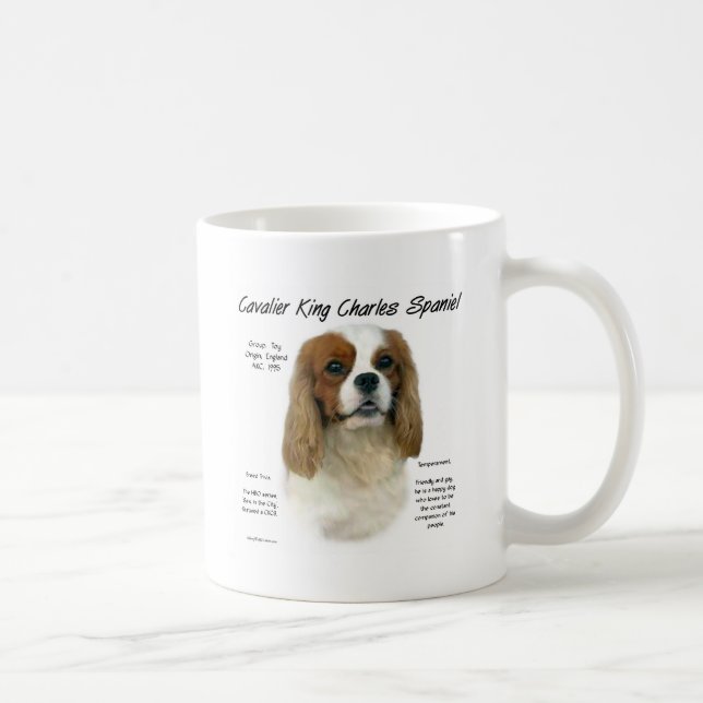 Cavalier King Charles Spaniel (Blenheim) History Coffee Mug (Right)